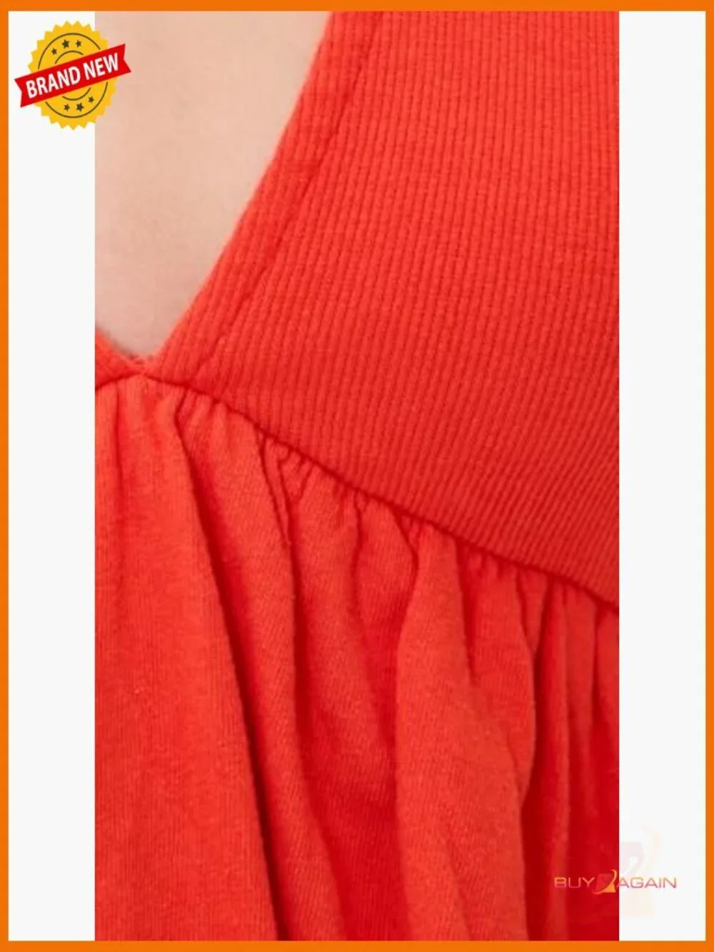 Lightweight Cotton Blend Peasant Top, Halter Neckline, Sleeveless